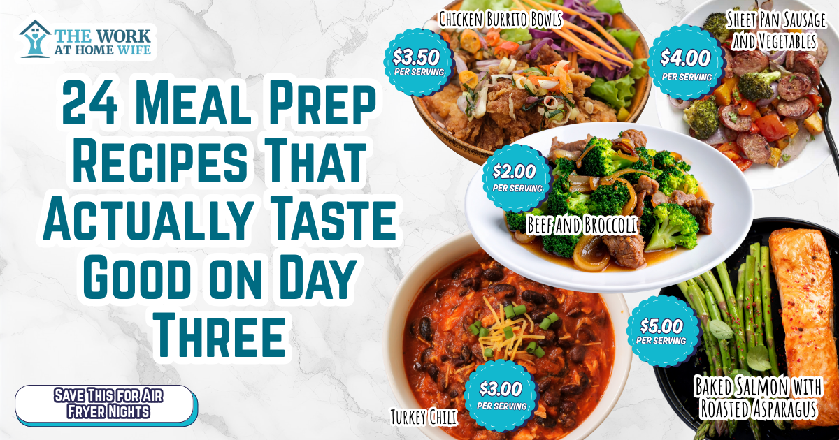 Meal prep recipes that taste good reheated: 24 colorful, packed containers of fresh meals lined up for the week. Pin!