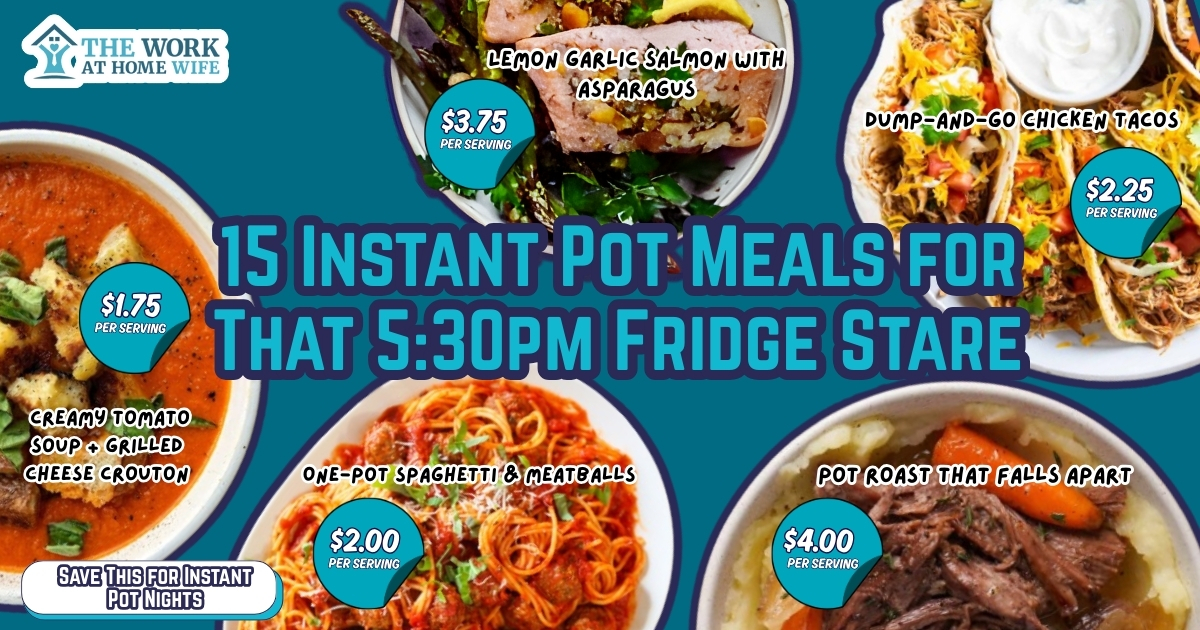 Easy instant pot meals for busy weeknights during the 5:30pm fridge stare. 15 pressure cooker recipes turning basic ingredients into dinner under an hour.