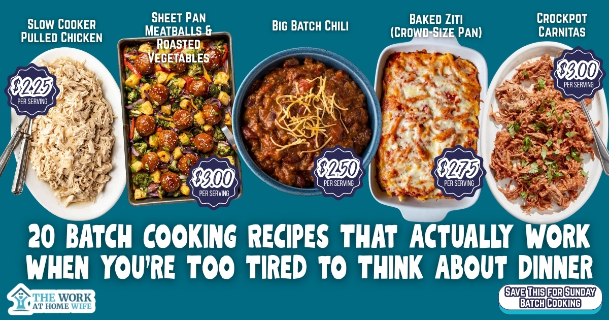 Batch cooking recipes for busy families that work when you're too tired to think. 20 make-ahead meals that freeze well and reheat perfectly for weeknights.