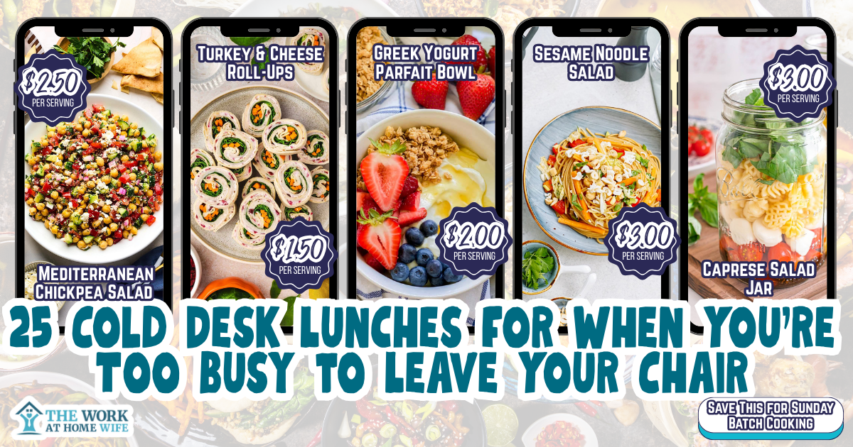 Cold desk lunch ideas no microwave: 25 fresh, colorful no-heat lunches packed in containers and ready to grab and go.